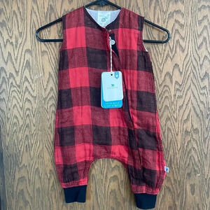 Little unicorns plaid cotton‎ muslin sleep romper